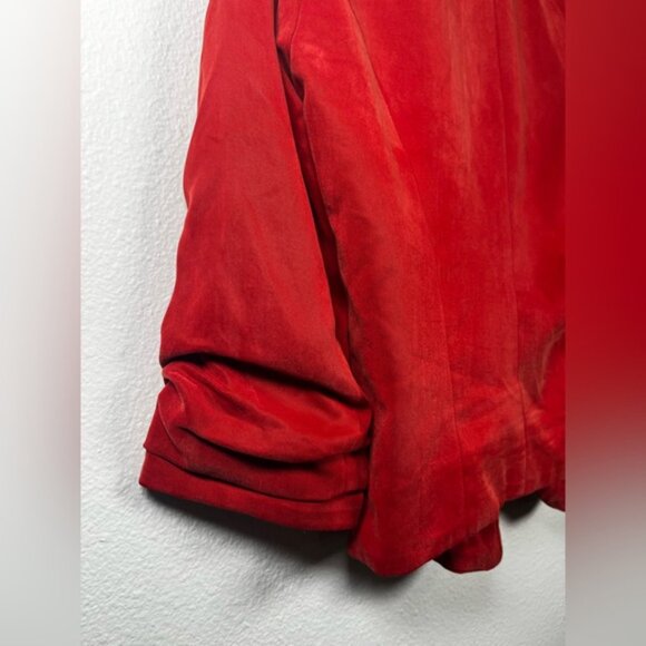 Cartonnier burnt orange/red rouched sleeve blazer jacket size 6 - Picture 6 of 7